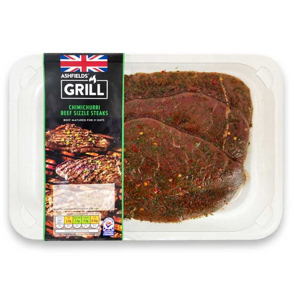 Ashfields Chimichurri Beef Sizzle Steaks 300g